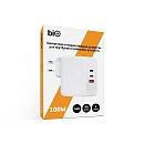 Bion Сетевое Зарядное Устройство, GaN, USB-A + 2*USB-C, PowerDelivery, 100 Вт, белый [BXP-GAN-PD-A2C-100W]