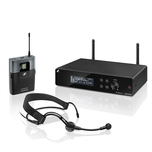 Sennheiser XSW 2-ME3-A Презентационная РЧ-система, 548-572 МГц, 12 каналов, рэковый приёмник, поясной передатчик, головной микрофон ME3-II