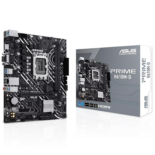 Материнская плата ASUS PRIME H610M-D LGA1700 mATX 2xDDR5 PCIEx16 PCIEx1 M.2 HDMI VGA GLAN