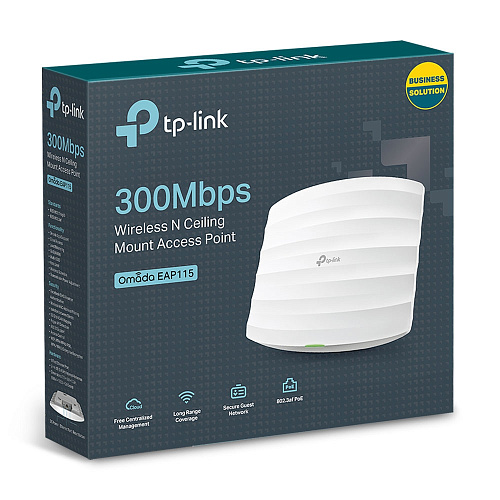 Точка доступа TP-Link Точка доступа/ 300Mbps Wireless N Ceiling/Wall Mount Access Point, QCA (Atheros), 300Mbps at 2.4Ghz, 802.11b/g/n, 802.3af PoE Supported, 1 10/100Mbps