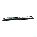 Cabeus PLHD-24-Cat.6-Dual-90-0,5U Патч-панель высокой плотности 19" (0,5U), 24 порта RJ-45, категория 6, Dual IDC, 90 градусов, с задним кабельным орг