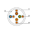 Cabeus UTP-4P-Cat.5e-SOLID-WH Кабель витая пара UTP (U/UTP), категория 5e, 4 пары (24 AWG), одножильный, PVC нг(А)-LS, белый