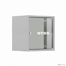 NTSS Шкаф настенный телекоммуникационный NTSS LIME 9U 550х450х500мм, 2 профиля 19, дверь стеклянная, боковые стенки несъемные, разобранный, серый RAL