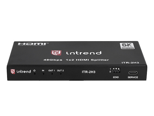 Усилитель-распределитель HDMI 1:2 Intrend [ITR-2H3] поддержка 8K, деэмбедирование звука