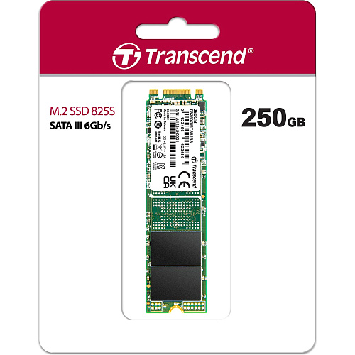 Твердотельный накопитель/ Transcend SSD 825S, 250GB, M.2(22x80mm), SATA3, 3D TLC, R/W 500/330MB/s, IOPs 40 000/75 000, TBW 90, DWPD 0.3 (3 года)