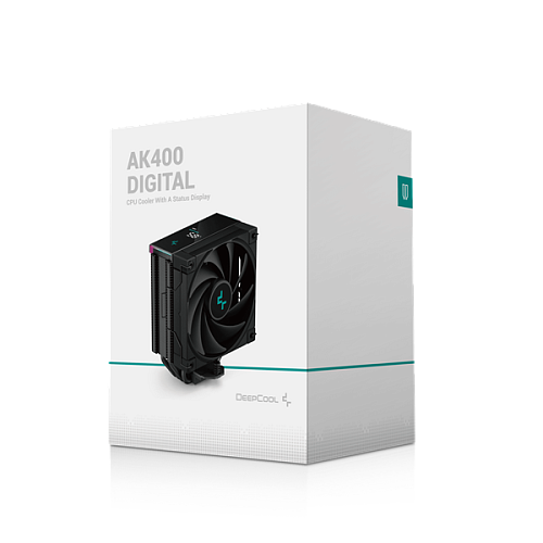 Кулер для процессора DEEPCOOL AK400 DIGITAL LGA1700/1200/115X/AM5/AM4 (18шт/кор, TDP 220W, PWM, Fan 120mm, 4 тепл. трубки, черный) RET