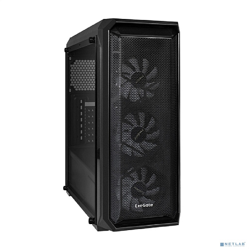 Exegate EX289023RUS Корпус Miditower ExeGate i3 NEO (ATX, без БП, 2*USB+1*USB3.0, HD аудио, черный, 3 вент. 12см с RGB подсветкой, контроллер + ПДУ, A