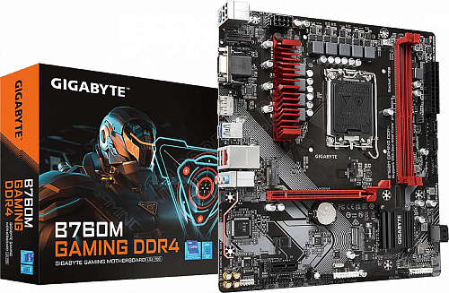 Материнская плата/ MB GIGABYTE INTEL B760 s1700, 2xDDR4(64GB), D-SUB/HDMI 2.0/DP, 1xPCIe 4.0x16, 1xPCIe 3.0, 1xLAN (2.5GbE), 4xSATA 6Gb/s, 2xM.2,