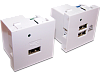 Модуль USB-зарядки, 2 порта, без шторки, 2.1A/5V, 45x45, белый