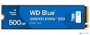 Твердотельный накопитель Western Digital Blue SN5000 SSD M2.2280 PCIe 4.0 500Gb, 5000MBs/4000MBs, TBW 300, WDS500G4B0E, 1 year