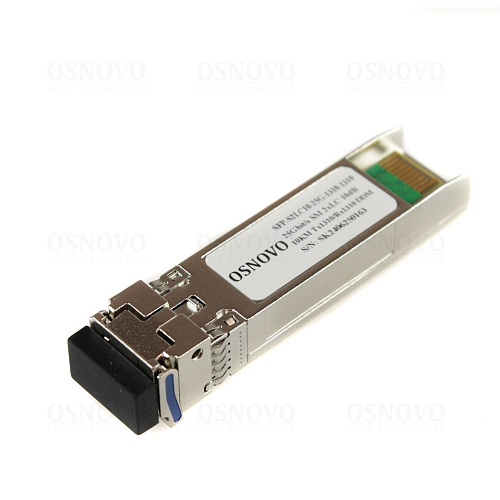 Oптический SFP+ модуль OSNOVO SFP-S2LC10-25G-1310-1310 Оптический SFP Модуль 25G. Два волокна Single Mode. Скорость: 25 Гбит/c. Тип разъема: 2LC. Опти