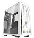 корпус Deepcool CK560 WH без БП, боковое окно (закаленное стекло), 3xARGB LED 120мм вентилятора спереди и 1x140мм вентилятор сзади, белый, ATX