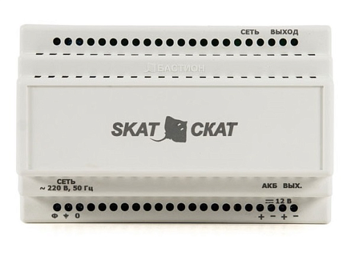 (586) Бастион SKAT-12-6.0 DIN (СКАТ ИБП-12/6-DIN) источник питания 12В 6А пластиковый корпус под DIN рейку 35 мм