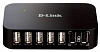 Разветвитель USB 2.0 D-Link DUB-H7 7порт. черный (DUB-H7/B/D)