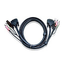 ATEN 2L-7D03U Шнур, мон+клав+мышь USB + аудио, DVI-D Single Link+USB A-Тип + 2x mini Jack(3,5мм)=>DVI-D Single Link+USB B-Тип+ 2x miniJack(3,5мм), Mal