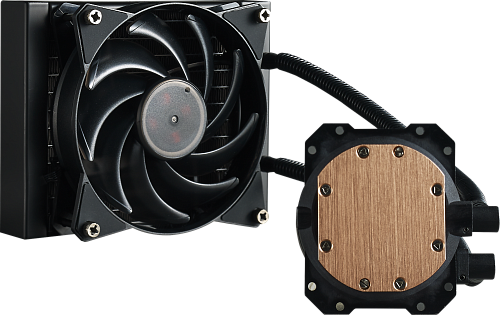 Система охлаждения/ Cooler Master MasterLiquid Lite 120 (180W, 120mm, fans: 1x120mm/66.7CFM/30dBa/2000rpm, 1200/115X/2066/2011-V3/2011/AM5/AM4/AM3