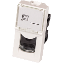 Вставка Mosaic 22.5x45, RJ-45 UTP, кат.6, со шторкой и увеличенным окном маркировки, белая