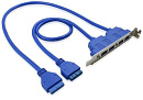 Greenconnect Планка USB 3.0 в корпус GC- 20P2UF2, 2 порта 20 pin AF на 4 (гнезда) внешних порта, синий, пакет