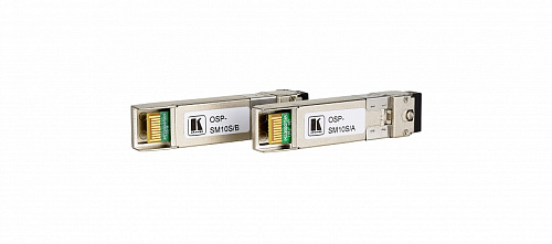 Пара приемопередающих оптических модулей SFP+ Kramer Electronics [OSP-SM10S] для приборов 691/692, 675 и 676 с разъемами LC; кабель 2LC, многомодовый