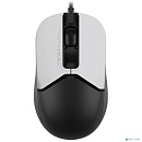 Мышь A4Tech Fstyler FM12S Panda белый/черный оптическая (1200dpi) silent USB (3but)