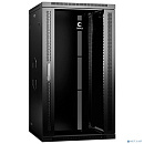 Cabeus SH-05F-22U60/60-R-BK Шкаф телекоммуникационный настенный разобранный 19" 22U 600x600x1082mm (ШхГхВ) дверь стекло, цвет черный (RAL 9004)