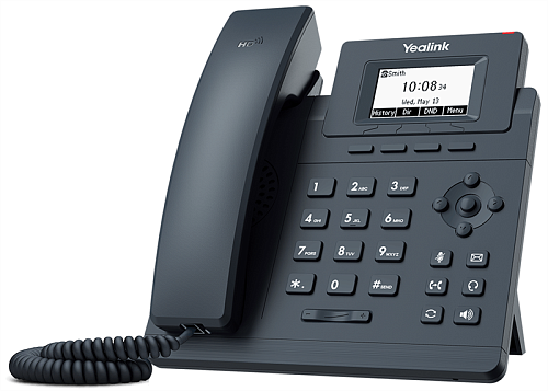 ip телефон yealink sip-t30, 1 аккаунт, 2.3" lcd-экран 132х64, шт. бп в комплекте