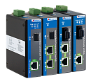 Full Gigabit Ethernet медиаконвертер, 2 x 1G RJ45 PoE, 1 x 1G оптика, питание 12~48VDC, монтаж на DIN-рейку