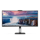 34" AOC CU34V5CW Curved 3440x1440 100Гц VA LED 16:9 4(1)ms HDMI DP USB-C/4xUSB3.2 20M:1 3000:1 178/178 300cd WebcamTilt HAS Swivel Speakers 2*5W Black