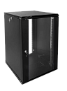 Шкаф ЦМО Шкаф телекоммуникационный настенный разборный ЭКОНОМ 18U (600х350) дверь стекло, цвет черный