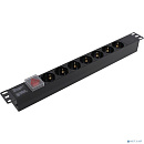 Exegate EX280838RUS Блок розеток ExeGate ServerPro PDU-19H703 Al-7S-C20-SW, 19",1U,алюм, 7 Schuko, С20