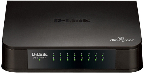 Коммутатор D-LINK Коммутатор/ DES-1016A Unmanaged Switch 16x100Base-TX, plastic case