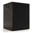 Шкаф Hyperline WRline WR-TW-1245-SR-RAL9004 настенный 19-дюймовый (19"), 12U, 650x600х450мм, цельнометаллическая дверь с замком, цвет черный (RAL9004)
