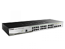 Коммутатор D-LINK DGS-1210-28/ME/DC/A2A, L2 Managed Switch with 24 10/100/1000Base-T ports and 4 1000Base-X SFP ports.16K Mac address, 802.3x Flow Control, 4K of