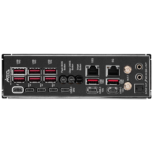 Материнская плата MSI MEG Z890 GODLIKE Z890, LGA1851, 4*DDR5, 2*PCIEx16, 1*PCIEx4, 8*M.2, 7*TypeC, 8*USB3.2Gen2, 4*USB3.2Gen1, 4*USB2.0, 4*SATA3.0, 10