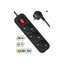 Defender Удлинитель G318 1.8 м, 3 розетки [99333] выключатель, с заземлением