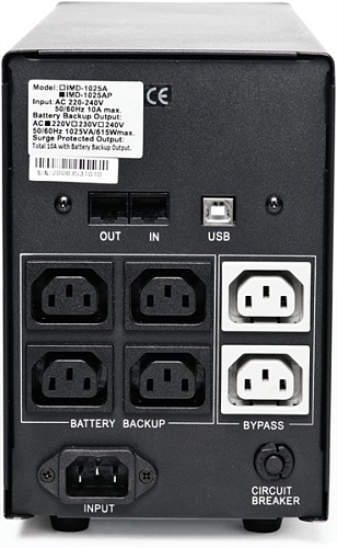 ИБП POWERCOM Back-UPS IMPERIAL, Line-Interactive, 3000VA/1800W, Tower, 6*IEC320-C13 (6 batt), LCD, USB (747929)