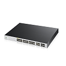 Коммутатор ZYXEL Nebula NSW100-28P с управлением в облаке, 24xGE PoE+, 4xCombo (SFP/RJ-45), бюджет PoE 375Вт
