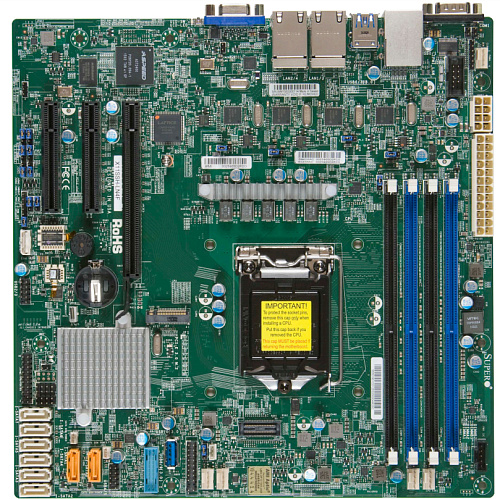Системная плата MB Supermicro X11SSH-LN4F, 1x LGA 1151, Intel® C236, Intel® 6th Gen E3-1200 v5/ Core i3, Pentium, Celeron processors, 4xDIMM DDR4 ECC