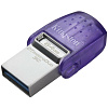 kingston usb drive 64gb datatraveler dtduo3cg3/64gb datatraveler microduo 3c , usb3.0 фиолетовый