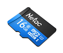 Netac P500 Standard 16GB MicroSDHC U1/C10 up to 90MB/s, retail pack with SD Adapter