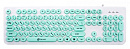 Клавиатура Оклик 400MR белый/мятный USB slim Multimedia