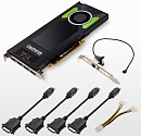 PNY Nvidia Quadro P4000 8GB PCIE 4xDP1.4+3pin 3D-Stereo 256-bit 1792 Cores DDR5 2xDP to DVI-D SL, Stereo connector bracket, Retail