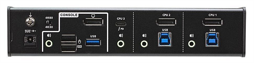 ATEN 3-Port USB-C DisplayPort KVMP Switch with PD +PSU