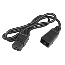 Сетевой кабель Hyperline PWC-IEC19-IEC20-1.0-BK питания IEC 320 C19 - IEC 320 C20 (3x1.5), прямая вилка, 16A, 1м, цвет черный (ПВС-АП-3*1,5-250-C19C20