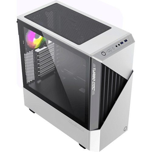 Компьютерный корпус, без блока питания ATX/ Gamemax Contac COC WB ATX case, black/white, w/o PSU, w/2xUSB3.0, w/1x14cm ARGB front