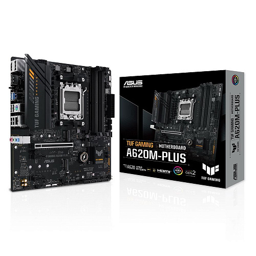 Материнская плата ASUS TUF GAMING A620M-PLUS AM5 mATX 4xDDR5 PCIEx16 2xPCIEx1 2xM.2 2xDP HDMI 2.5GLAN