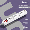 Сетевой фильтр Buro 600SH-1.8-UPS-W 1.8м (6 розеток) белый (коробка)