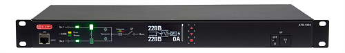ELEMY ATS, 1U, 220B, 32A, Индикация: OLED-дисплей, Мониторинг: WEB, SNMP, Modbus-TCP, Вход (2) IEC309 кабель 2.4м, Выход (2) C19 (9) C13 (аналог: AP4