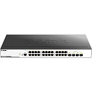 Коммутатор D-LINK Коммутатор/ DGS-3000-28L/B Managed L2 Switch 24x1000Base-T, 4x1000Base-X SFP, Surge 6KV, CLI, RJ45 Console, RPS, Dying Gasp