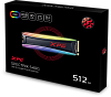 Твердотельный накопитель/ ADATA SSD SPECTRIX S40G, 512GB, M.2(22x80mm), NVMe 1.3, PCIe 3.0 x4, 3D TLC, R/W 3500/2400MB/s, IOPs 300 000/240 000, DRAM